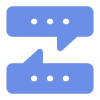 lavender icon of text conversation